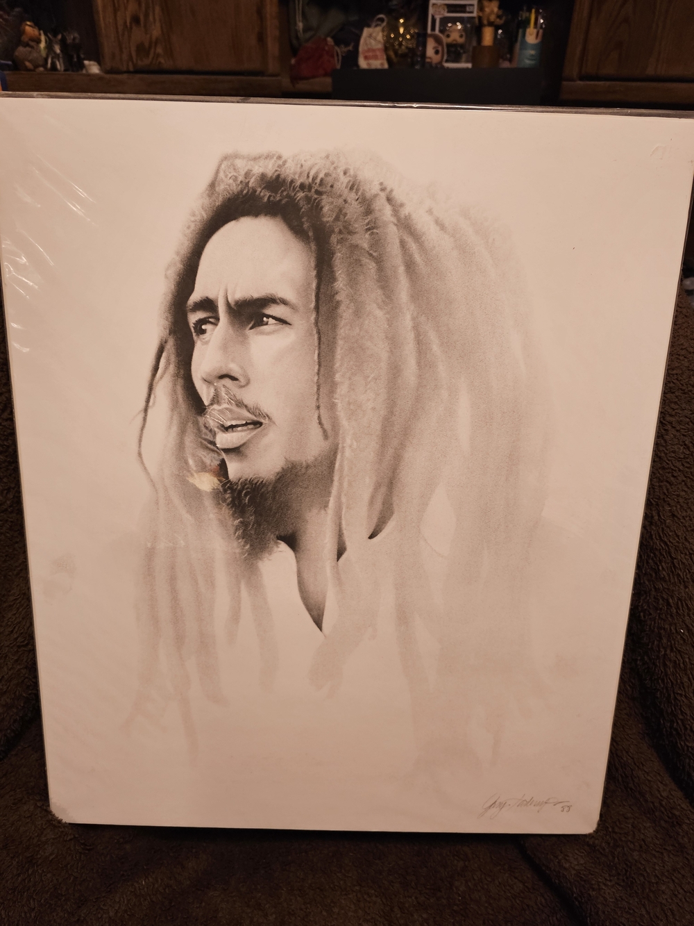 Gary Saderup Charcoal Portrait ~ 1988 Bob Marley